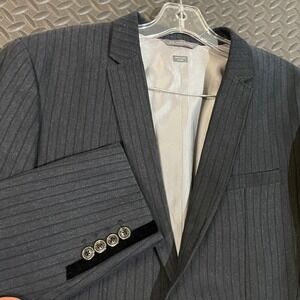 Armani Exchange Men's Pinstripe Blazer Gray 2 Button Suit Jacket 38R Classic Fit
